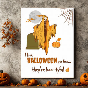 Affiche Flirt personnalisé Squelette Citrouille Halloween