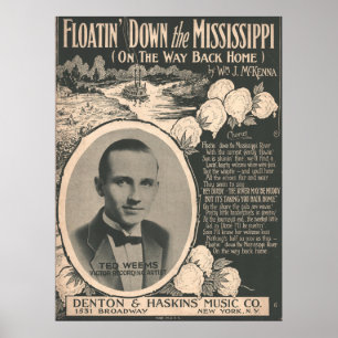 Affiche Floatin de 1924 dans le Mississippi