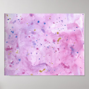 Affiche Floc pour aquarelle de marbre rose
