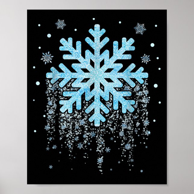 Affiche Flocon de neige hiver Noël Matching Hommes Femmes  (Devant)