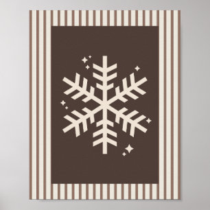 Affiche Flocon de neige marron rayé