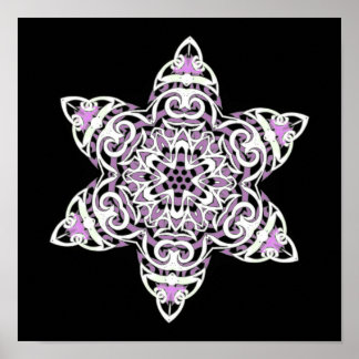 Affiche Flocon de neige tribal complexe
