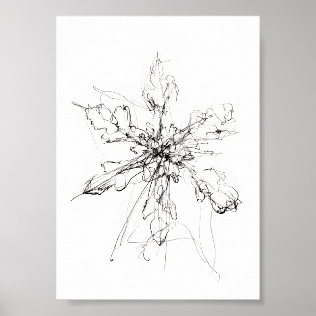 Affiche Flocon de neige unique délicat (Devant)