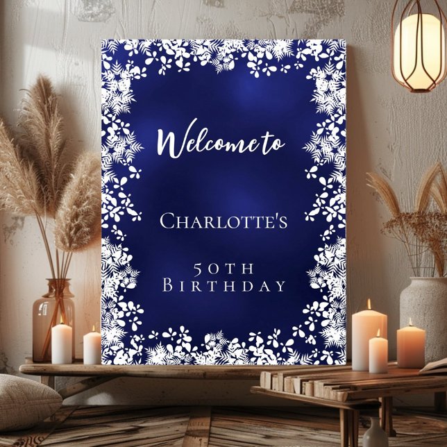 Affiche Flocons de neige bleus de bienvenue pour un annive (Créateur téléchargé)