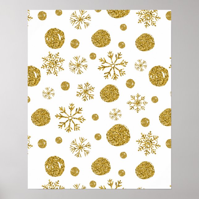 Affiche Flocons de Neige Dorés 1 (Devant)