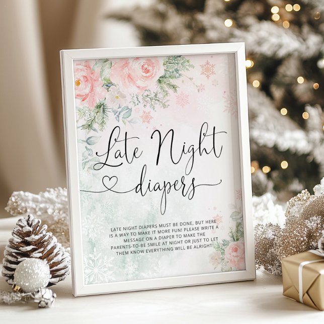 Affiche Flocs de neige rousses Late couche de nuit (Créateur téléchargé)