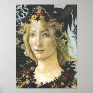 Affiche Flora (detail of Primavera) Botticelli Fine Art