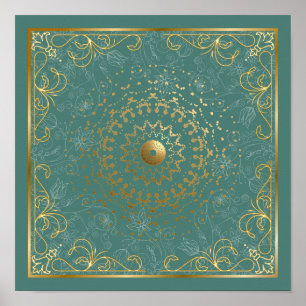 Affiche Floraison en volute ornementée