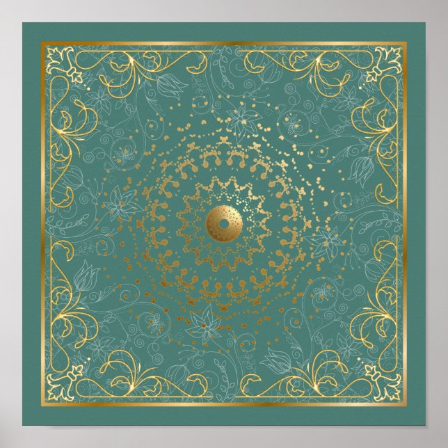 Affiche Floraison en volute ornementée  (Devant)