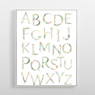 Affiche Floral ABC Alphabet Nursery Art