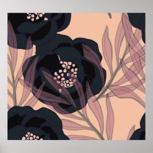 Affiche Floral abstract elegance, artistic background.