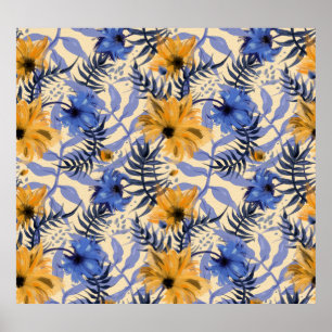 Affiche Floral Abstrait : Aquarelle Motif moderne