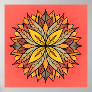 Affiche Floral Abstrait coloré