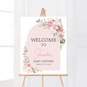 Affiche Floral Arch Baby in Bloom Baby shower Bienvenue