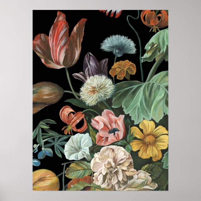 Affiche Floral baroque - Bouquet de fleurs (Devant)