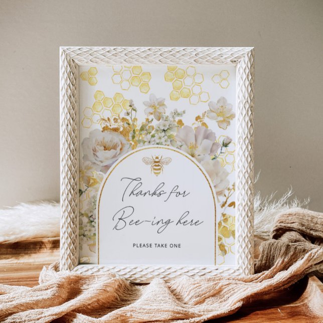 Affiche Floral bee merci d'être ici (Créateur téléchargé)