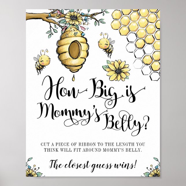 Affiche Floral Beehive Honey Sweet Bee Belly Jeu (Devant)