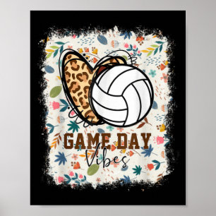 Affiche Floral Bleached Volleyball Jour Vibes Volleyba