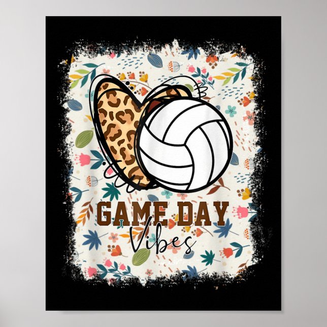 Affiche Floral Bleached Volleyball Jour Vibes Volleyba (Devant)