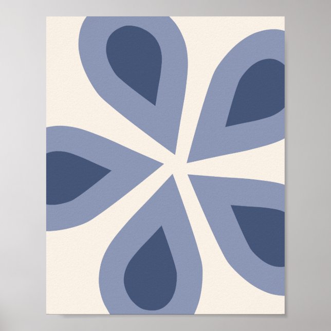Affiche Floral bleu (Devant)