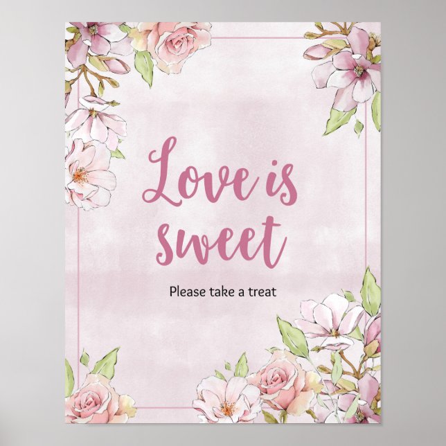 Affiche Floral Blooms L'amour est un signe de fête (Devant)