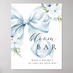 Affiche Floral Blue Bow Bouqet Bar