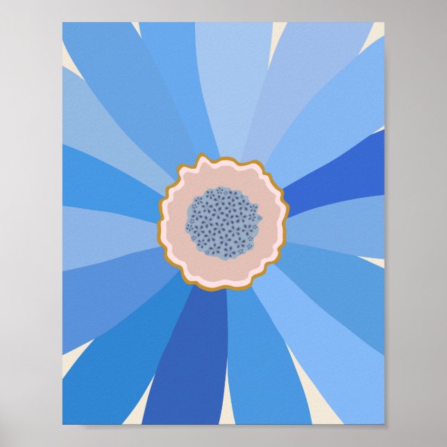 Affiche Floral Blue Daisy (Devant)