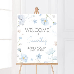 Affiche Floral Blue Spring Baby in Bloom Bienvenue