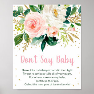 Affiche Floral Blush Gold ne pas dire Baby Game