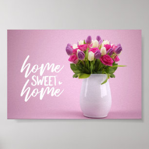 Affiche Floral Bouquet Home Sweet Home