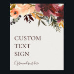 Affiche Floral Bourgogne | Cartes et cadeaux beiges person<br><div class="desc">Cette florale bordeaux | cartes beiges et cadeaux poster personnalisé est parfait pour votre mariage rustique boho blush, vert foncé, et jardin d'or. Le design comprend une couronne ou un bouquet de pêche minimaliste à l'aquarelle, des fleurs rose, violettes et roses claires poussiéreuses, ainsi que des fleurs en cuivre, à...</div>