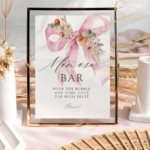 Affiche Floral Bow Baby in Bloom Baby shower Mom-osa Bar