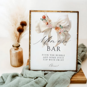 Affiche Floral Bow Baby in Bloom Baby shower Mom-osa Bar