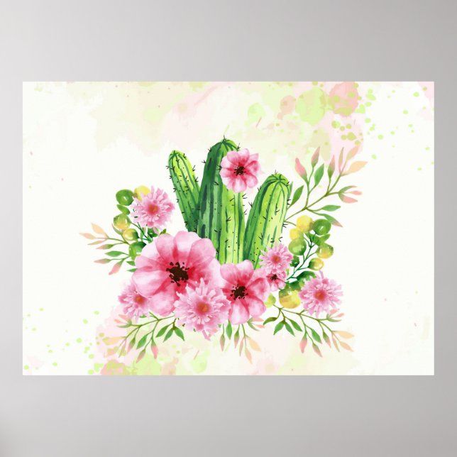 Affiche Floral Cactus (Devant)