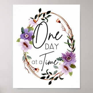 Affiche Floral Chrétien Un Jour À La Fois Bible Verse Rel
