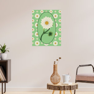 Affiche Floral Daisy Motif