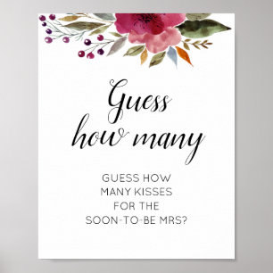 Affiche Floral Devant Combien De Baisers Fête des mariées