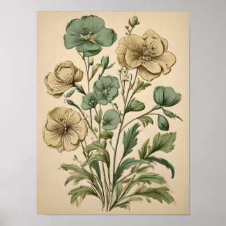 Affiche Floral Elegance Noir