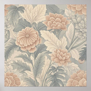 Affiche Floral élégant vintage délicat et doux