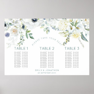 Affiche Floral Eucalyptus 30 invités 3 tables