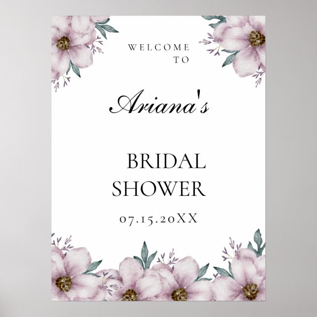 Affiche Floral Eucalyptus Mariage Welcome Chant (Devant)