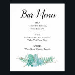 Affiche Floral Greenery Mariage Bar Menu Boire Signal<br><div class="desc">Cette élégante affiche du menu du bar,  qui allie une verdure succulente et des polices de caractères et de caractères,  est parfaite pour ajouter à l'espace boissons pour faire savoir à vos clients quelles boissons sont disponibles à la réception.</div>