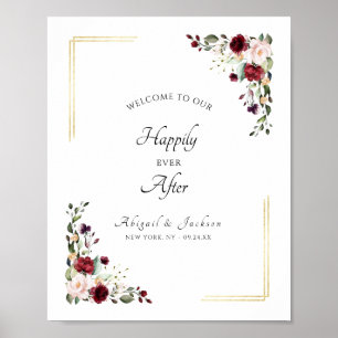 Affiche Floral Heureusement Jamais Après Mariage