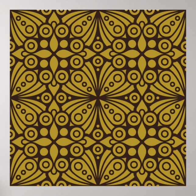 Affiche Floral Indien Motif Layeredabstract, art, maison d (Devant)
