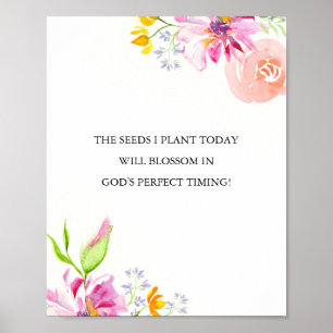 Affiche Floral Inspirational pour Femmes