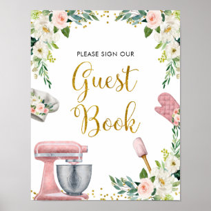 Affiche Floral Kitchen Fête des mariées livre d'hôtes