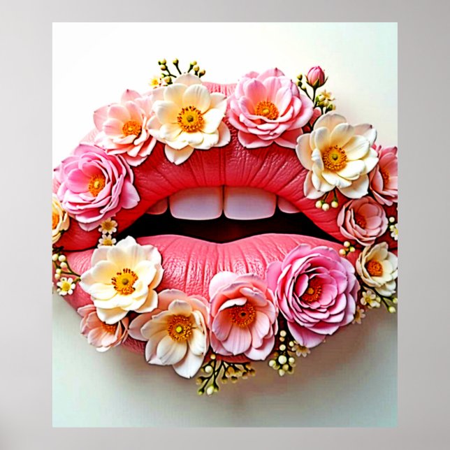 Affiche Floral Lips Artistry (Devant)