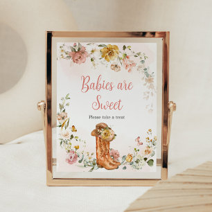 Affiche Floral Little Cowgirl Baby shower Les bébés sont d