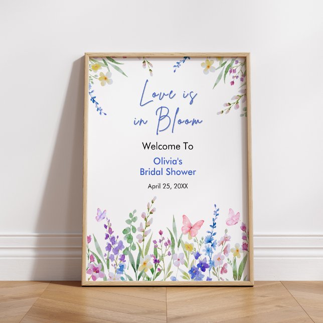 Affiche Floral Love is in Bloom Bridal Shower Welcome  (Floral Spring Love is in Bloom Bridal Shower Welcome Sign    )
