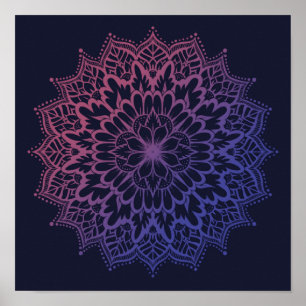 Affiche Floral Mandala Flower Yoga